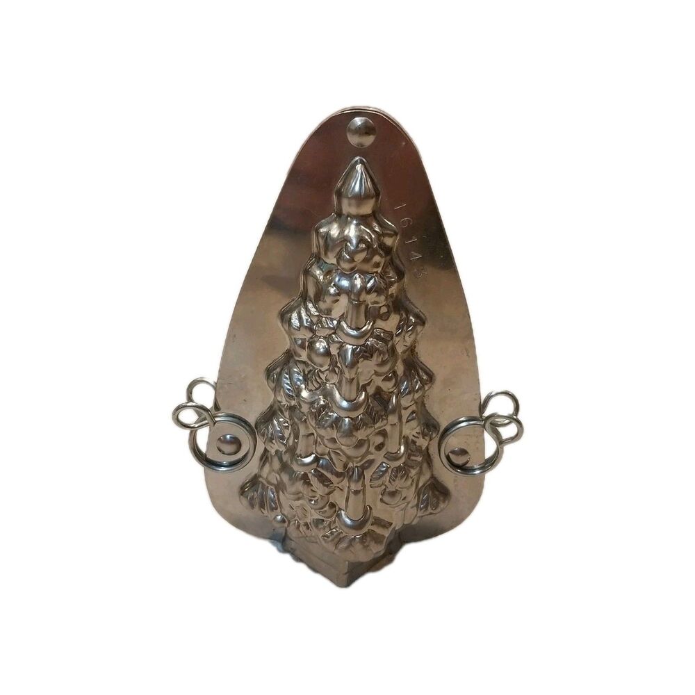 Vintage Vormenfabriek Old World Christmas Tree Tin Chocolate Mold 2 Piece 16143